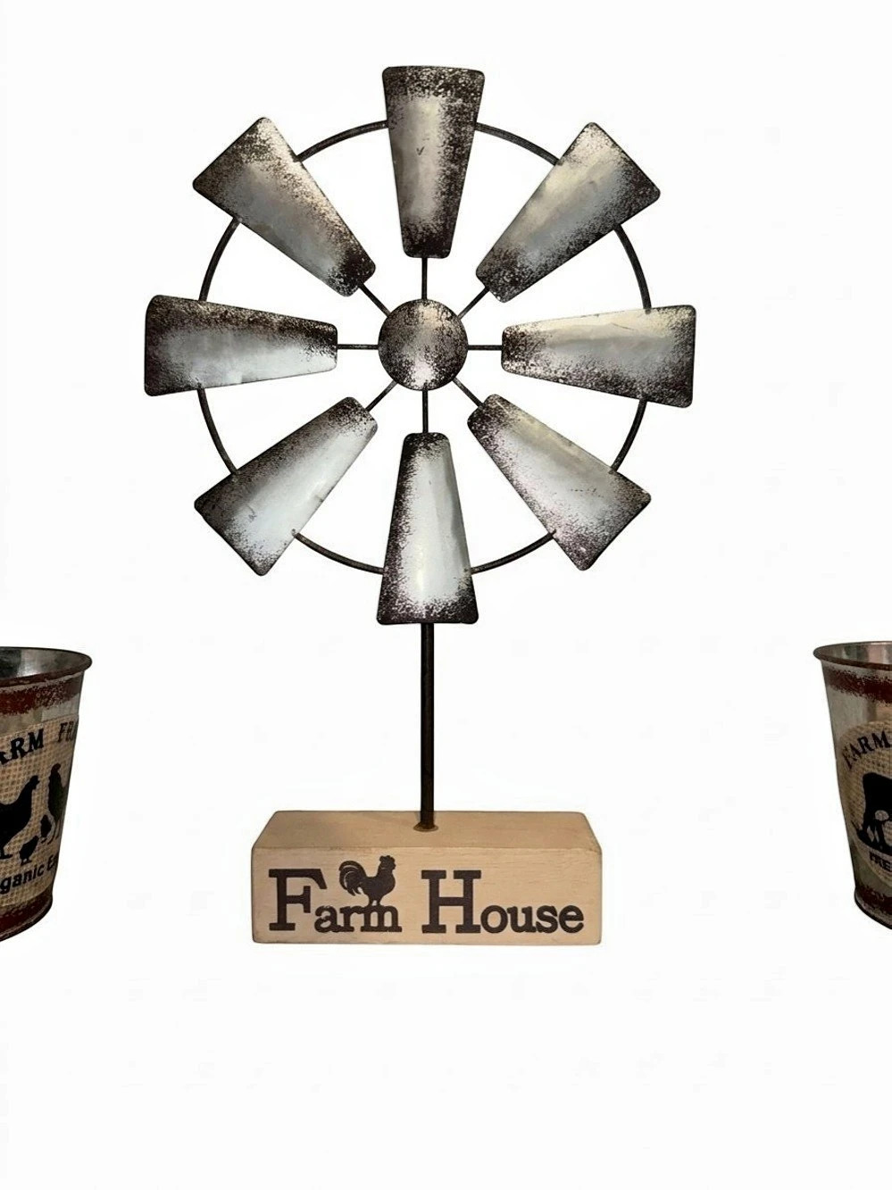 Farmhouse Decor Set in Brown & Silver
